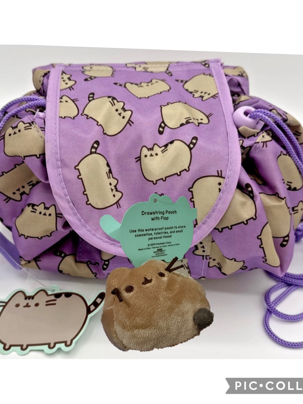 Pusheen Purple Drawstring Kids Crossbody Bag